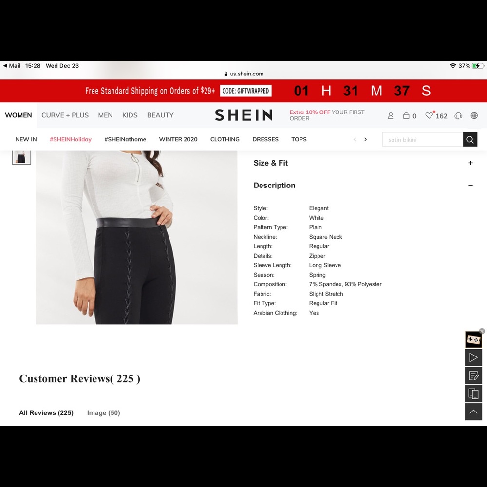 SHEIN Ribbed Zipper Top - Picture 4 of 10